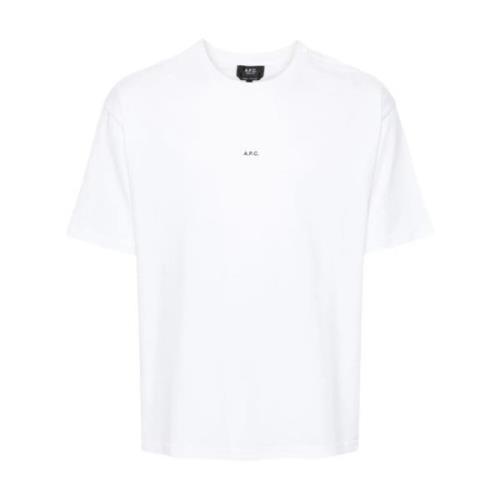 A.p.c. Micro Logo Print T-Shirt White, Herr