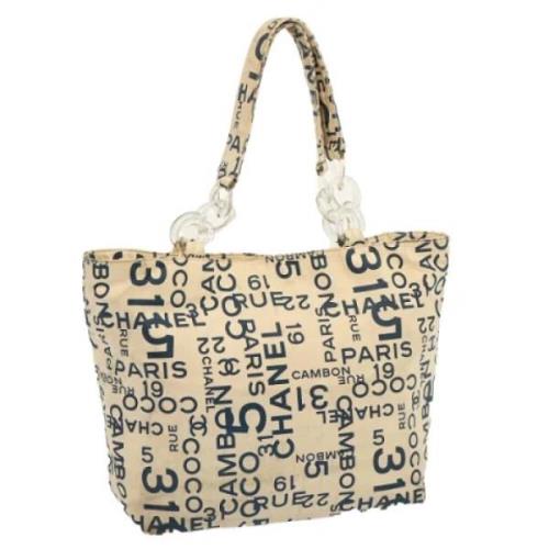 Chanel Vintage Pre-owned Canvas totevskor Beige, Dam