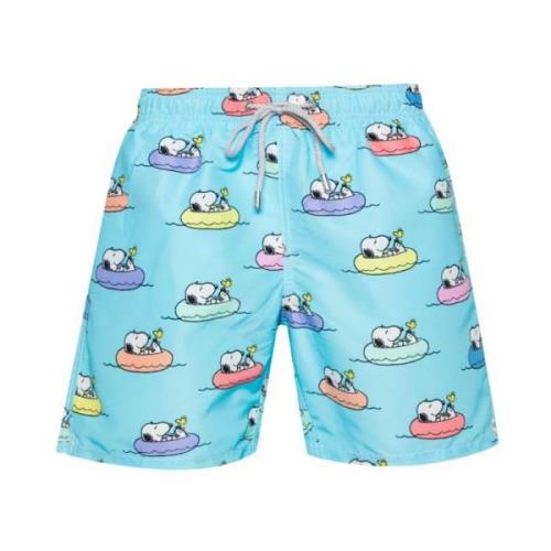 MC2 Saint Barth Chillin Snoopy Badshorts Blue, Herr