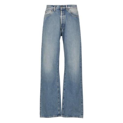 Maison Margiela Blå Bomullsjeans med Fem Fickor Blue, Herr