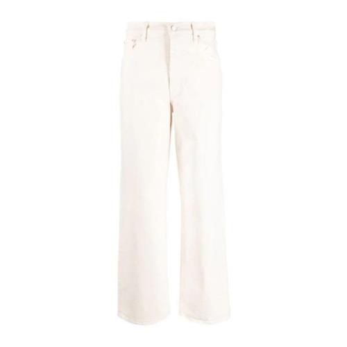 Mother Wide Leg Spinner Jeans Beige, Dam