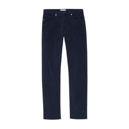 Frame Slim Borstad Twill Jeans Blue, Herr