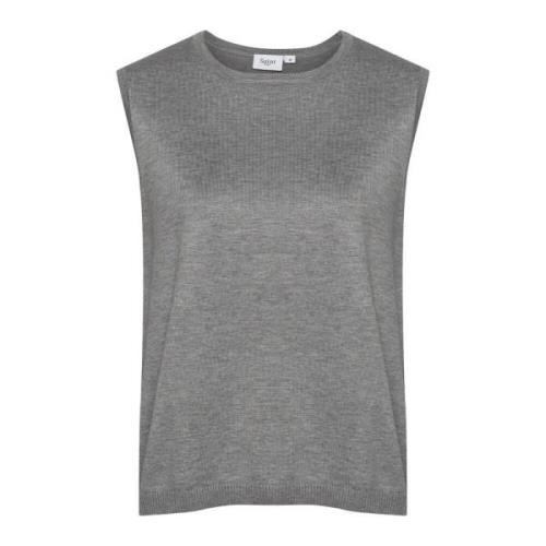 Saint Tropez Sleeveless Tops Gray, Dam