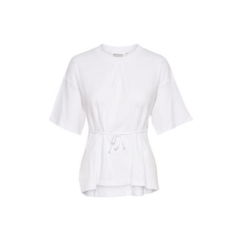 Karen by Simonsen Vit T-shirt med bälte White, Dam