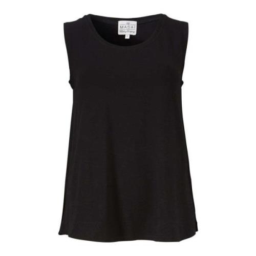 Masai Ärmfri A-linje Jersey Top Black, Dam