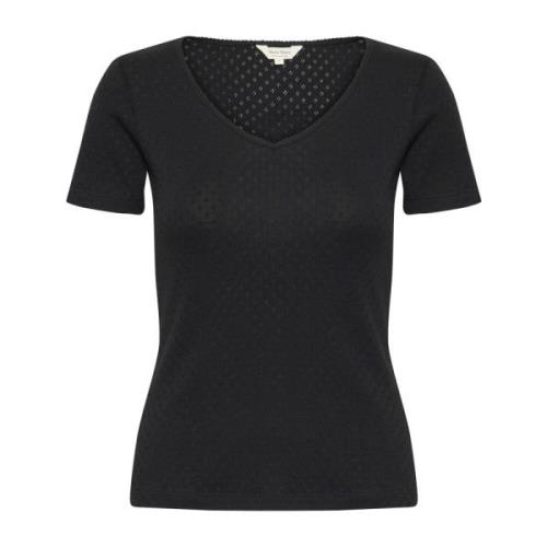 Part Two Svart V-ringad T-shirt Junepw Black, Dam