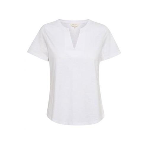 Part Two Dam V-Hals T-Shirt, Bright White White, Dam