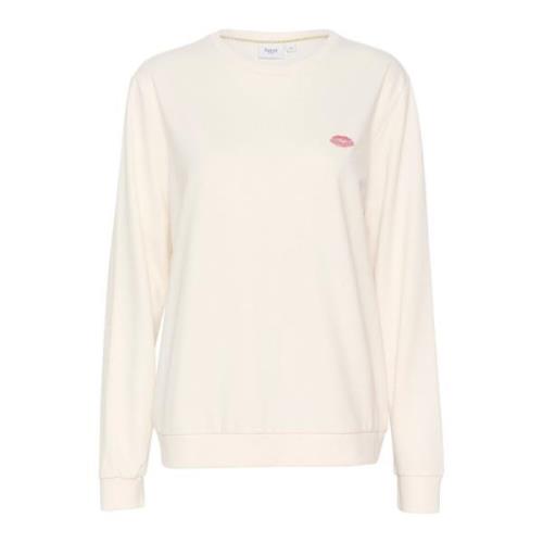 Saint Tropez Fanilesz Sweatshirt Ice Beige, Dam