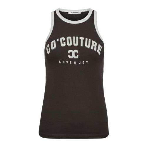 Co'Couture Sporty Edgecc Tank Top Antracit Black, Dam