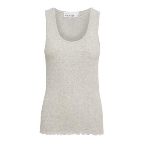 Karen by Simonsen Opal Gray Melange Tank Top Gray, Dam