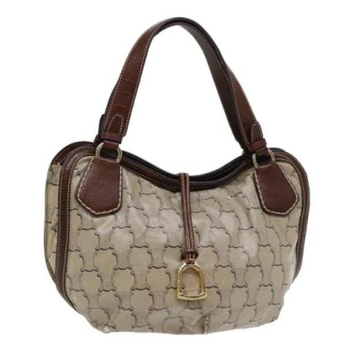 Celine Vintage Pre-owned Canvas handvskor Brown, Dam