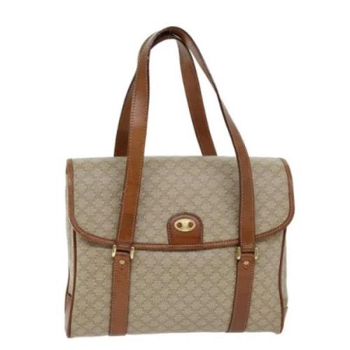 Celine Vintage Pre-owned Canvas axelremsvskor Beige, Dam