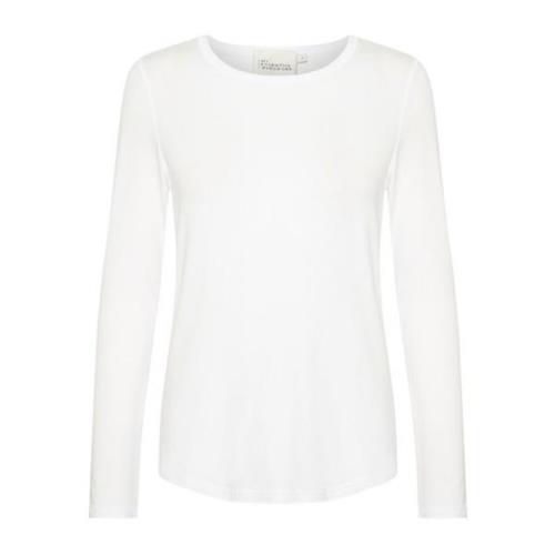 My Essential Wardrobe Modal Blus Top & T-Shirt White, Dam