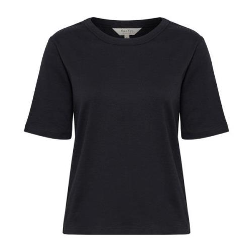 Part Two Klassisk Svart Bomull T-Shirt Black, Dam