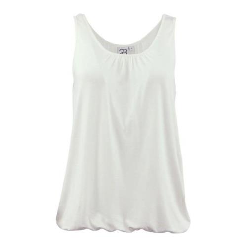 2-Biz Off-White Stretchig Top White, Dam