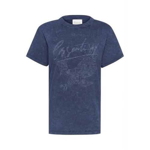 My Essential Wardrobe Cool Print Tee Top Mörkblå Blue, Dam