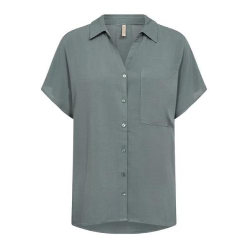 Soyaconcept Short Sleeve Shirts Gray, Dam