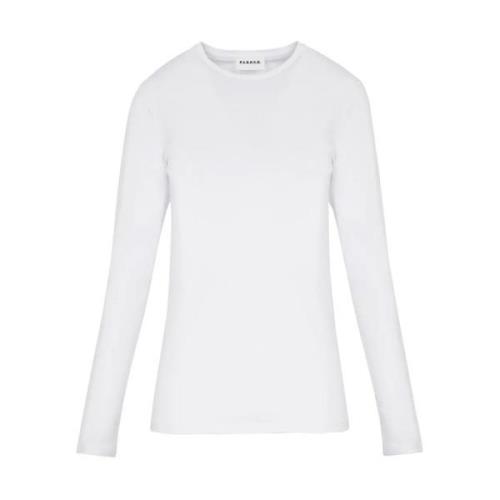 P.a.r.o.s.h. Vit Crewneck Långärmade T-shirts White, Dam