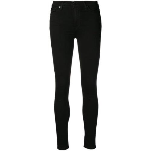 7 For All Mankind High Waist Skinny Slim Illusion Luxe Jeans Black, Da...