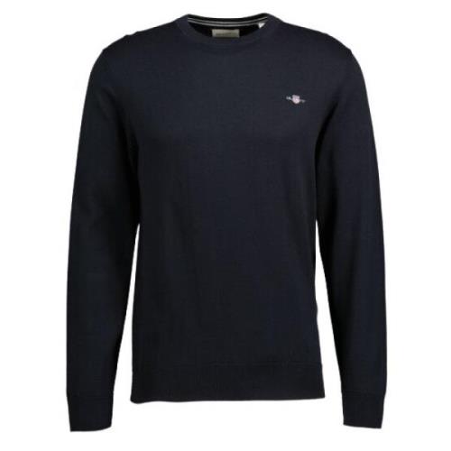 Gant Tidlös Cotton C-Neck Sweatshirt Black, Herr