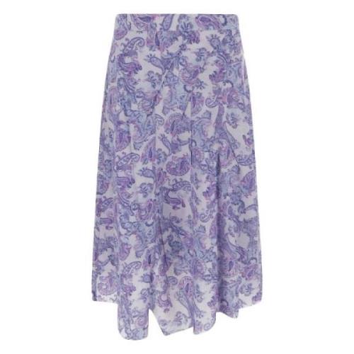 Isabel Marant Elegant Midi Kjol Gonne Purple, Dam