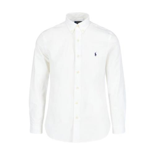 Ralph Lauren Vit Logotyp Bomull Skjorta White, Herr