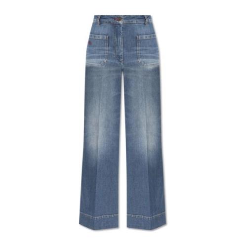 Victoria Beckham Jeans med Logo Blue, Dam