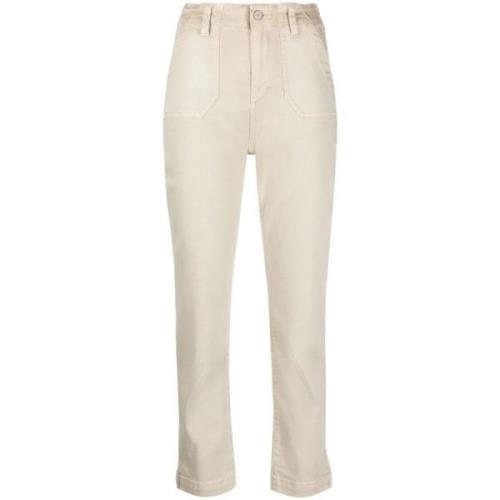 Paige Flaunt High Rise Slim Fit Jeans Beige, Dam