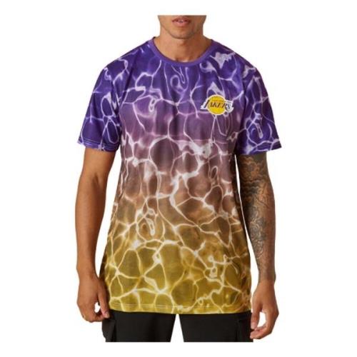 New Era NBA L.A Lakers Lagfärg Vattentryck T-shirt Multicolor, Herr