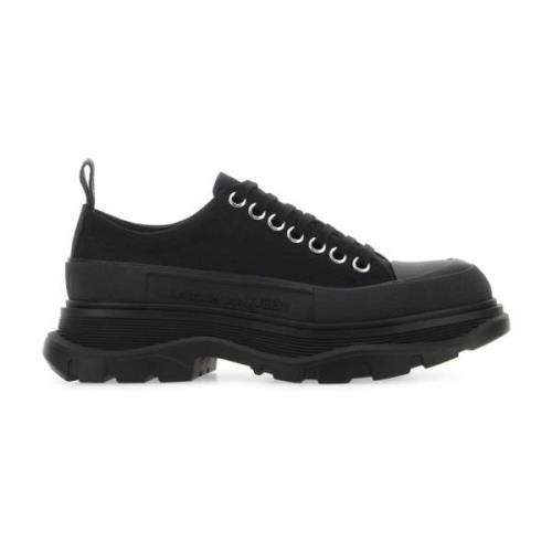 Alexander McQueen Canvas Tread Slick Sneakers Black, Dam