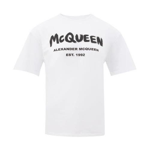 Alexander McQueen Vit Tee McQueen Stil White, Dam