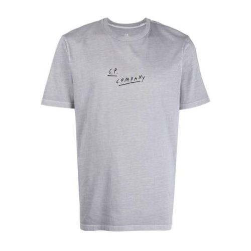 C.p. Company Logo Print T-Shirt Gray, Herr