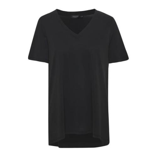 Soaked in Luxury Svart Oversize T-Shirt med V-Hals Black, Dam