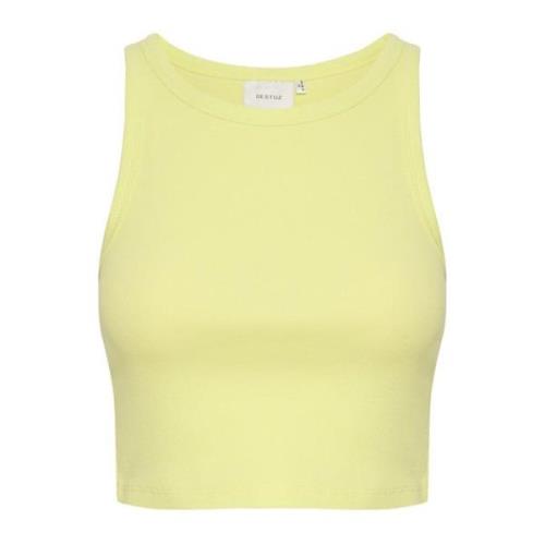 Gestuz Solig Lime Ribbad Crop Top Yellow, Dam