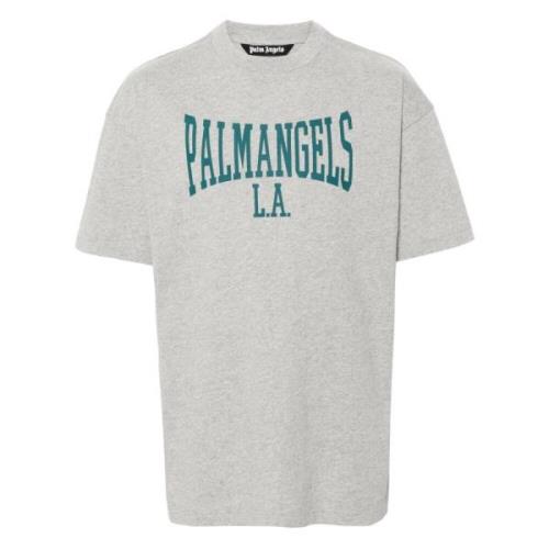 Palm Angels Klassisk College Tee Gray, Herr