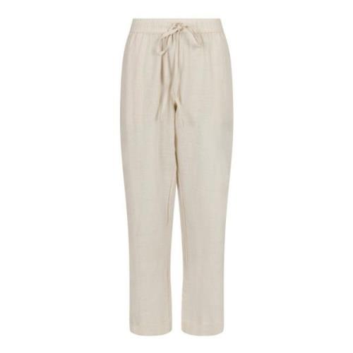 Neo Noir Sonar Linne Wide Leg Byxor Beige, Dam