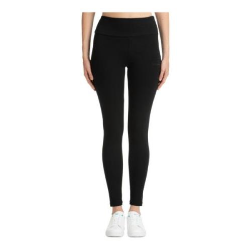 Emporio Armani EA7 Hög Midja Legging, Enfärgad, Elastisk Midja Black, ...