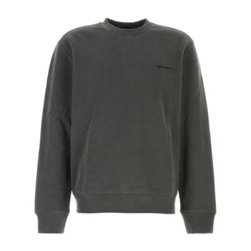 Carhartt Wip Mörkgrå Duster Script Sweatshirt Gray, Herr