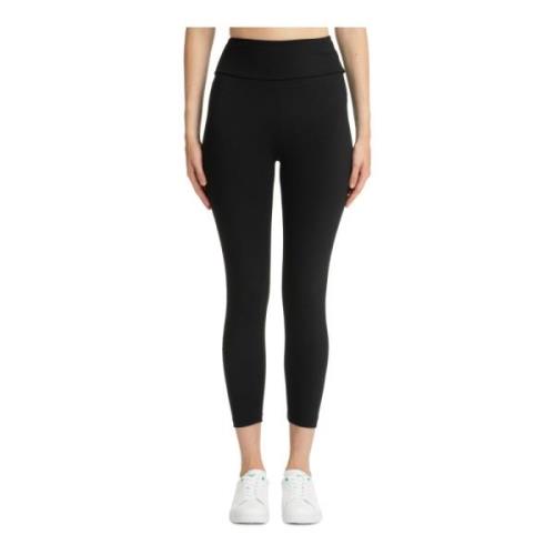 Emporio Armani EA7 Hög midja enfärgade leggings med elastisk midja Bla...