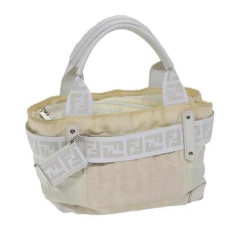 Fendi Vintage Pre-owned Nylon handvskor White, Dam