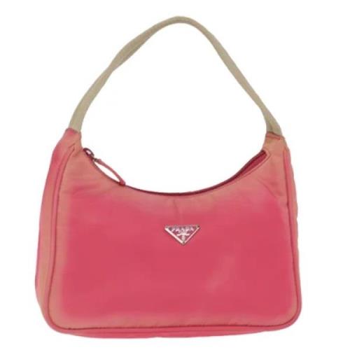 Prada Vintage Pre-owned Nylon handvskor Pink, Dam