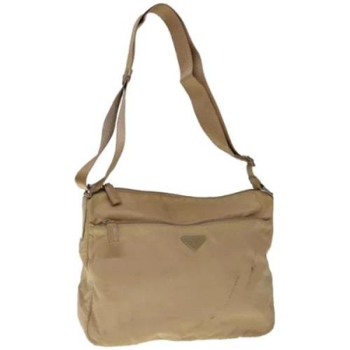 Prada Vintage Pre-owned Nylon prada-vskor Beige, Dam