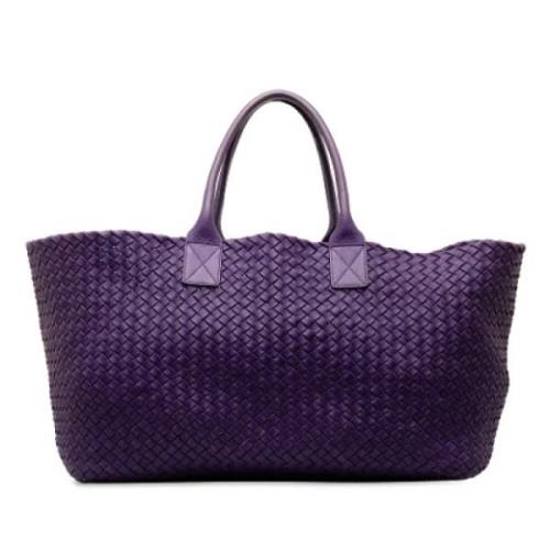 Bottega Veneta Vintage Pre-owned Laeder totevskor Purple, Dam