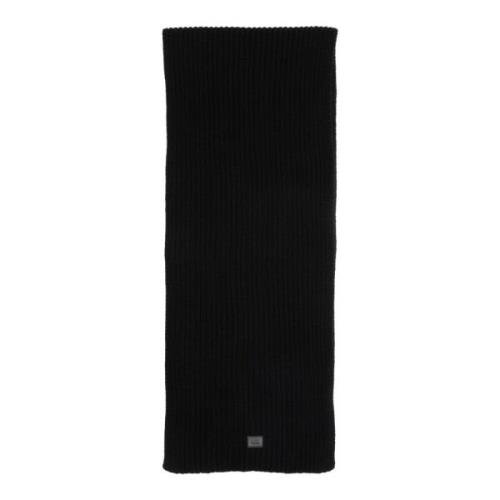 Emporio Armani EA7 Enfärgad Ullscarf med Logodetalj Black, Herr