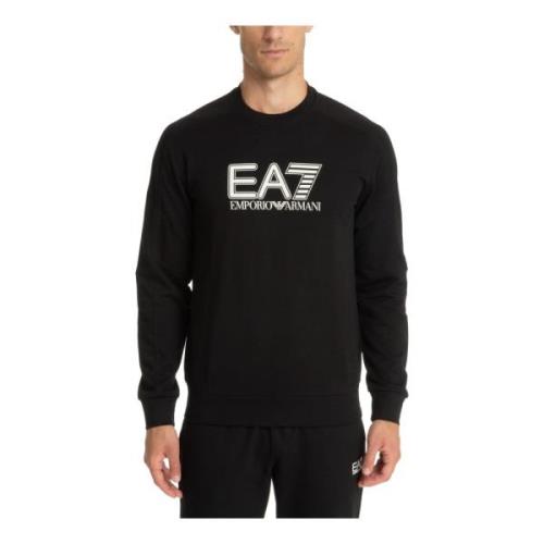 Emporio Armani EA7 Mönstrad Logosweatshirt Black, Herr