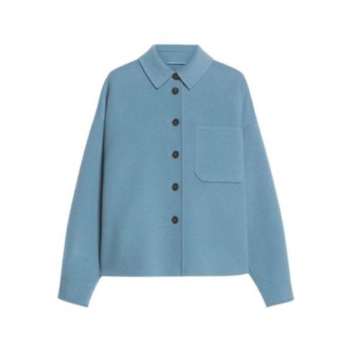 Max Mara Weekend Ren ull skjortjacka Blue, Dam