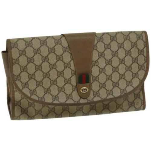 Gucci Vintage Pre-owned Laeder kuvertvskor Beige, Dam