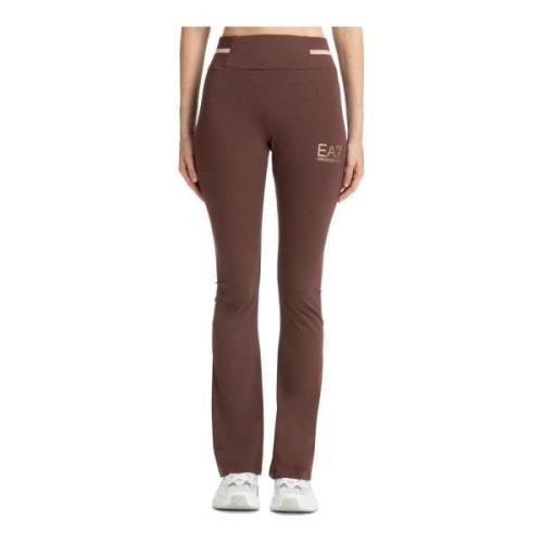 Emporio Armani EA7 Hög Midja Legging, Enfärgad, Elastisk Midja Brown, ...