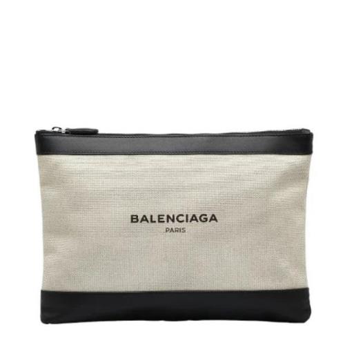 Balenciaga Vintage Pre-owned Canvas kuvertvskor Beige, Dam