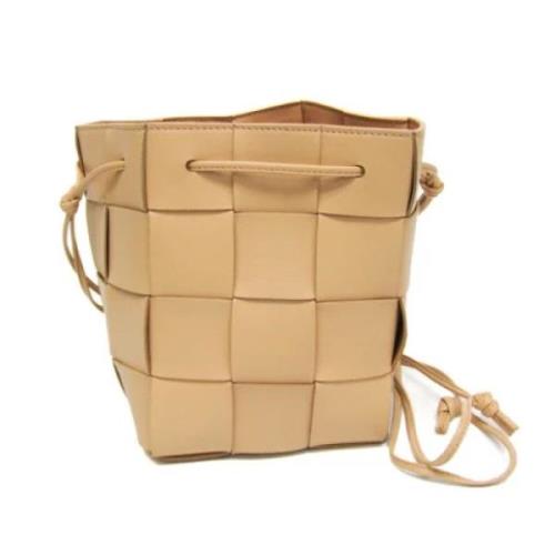 Bottega Veneta Vintage Pre-owned Laeder axelremsvskor Beige, Dam